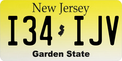 NJ license plate I34IJV