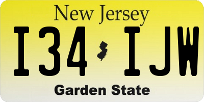 NJ license plate I34IJW