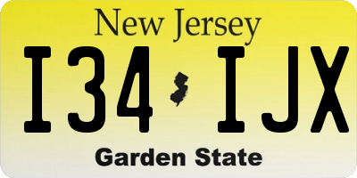 NJ license plate I34IJX