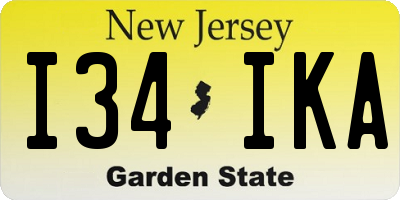 NJ license plate I34IKA