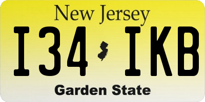 NJ license plate I34IKB