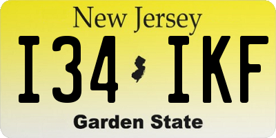 NJ license plate I34IKF