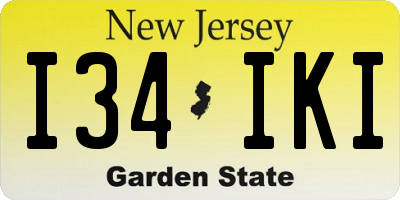 NJ license plate I34IKI