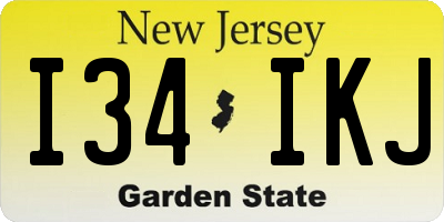 NJ license plate I34IKJ