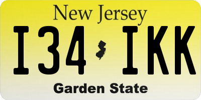 NJ license plate I34IKK