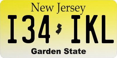 NJ license plate I34IKL