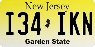 NJ license plate I34IKN