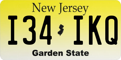 NJ license plate I34IKQ