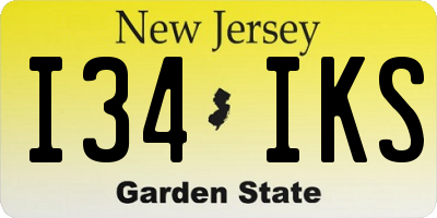 NJ license plate I34IKS