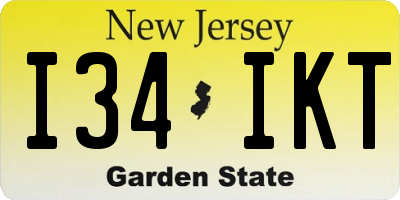 NJ license plate I34IKT
