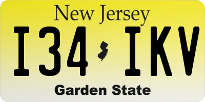 NJ license plate I34IKV