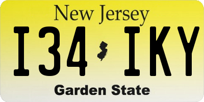 NJ license plate I34IKY