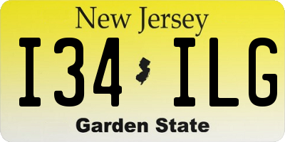 NJ license plate I34ILG