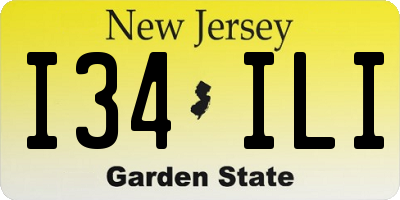 NJ license plate I34ILI