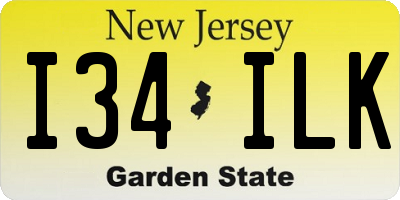 NJ license plate I34ILK