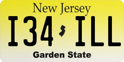 NJ license plate I34ILL