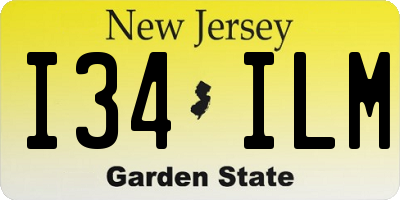 NJ license plate I34ILM