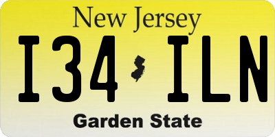 NJ license plate I34ILN
