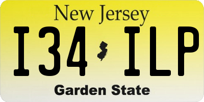 NJ license plate I34ILP
