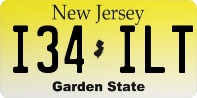 NJ license plate I34ILT