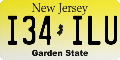 NJ license plate I34ILU