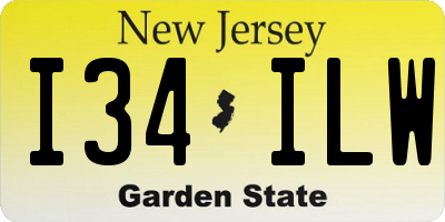 NJ license plate I34ILW