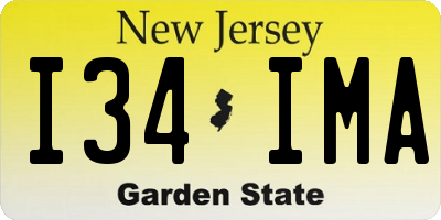 NJ license plate I34IMA