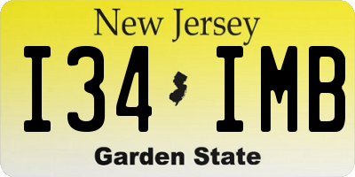 NJ license plate I34IMB