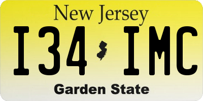 NJ license plate I34IMC
