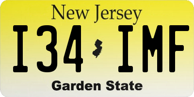 NJ license plate I34IMF