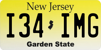 NJ license plate I34IMG