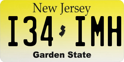 NJ license plate I34IMH