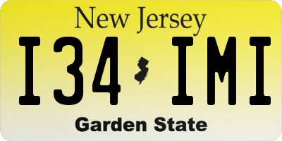 NJ license plate I34IMI