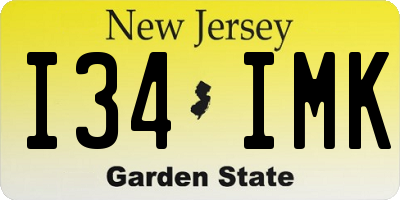 NJ license plate I34IMK