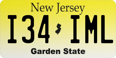 NJ license plate I34IML
