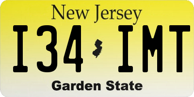 NJ license plate I34IMT