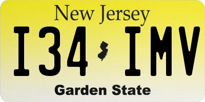NJ license plate I34IMV