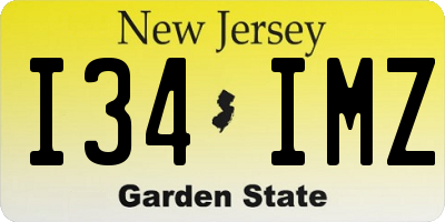 NJ license plate I34IMZ