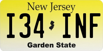 NJ license plate I34INF