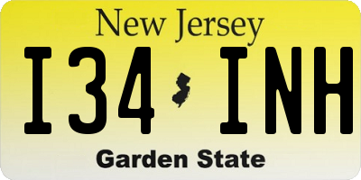 NJ license plate I34INH
