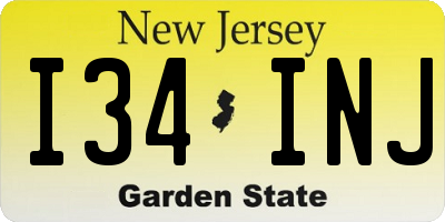 NJ license plate I34INJ