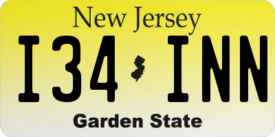 NJ license plate I34INN
