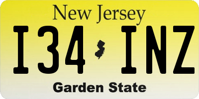 NJ license plate I34INZ