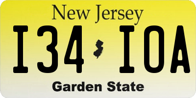 NJ license plate I34IOA