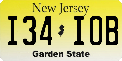 NJ license plate I34IOB
