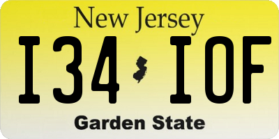 NJ license plate I34IOF