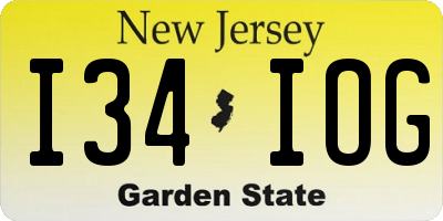 NJ license plate I34IOG