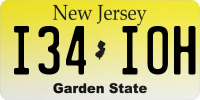 NJ license plate I34IOH