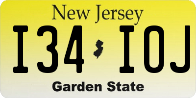 NJ license plate I34IOJ