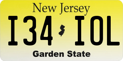 NJ license plate I34IOL